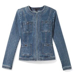 White House Black Market | WHBM | Hillary Heatset
Embellished Denim Jacket